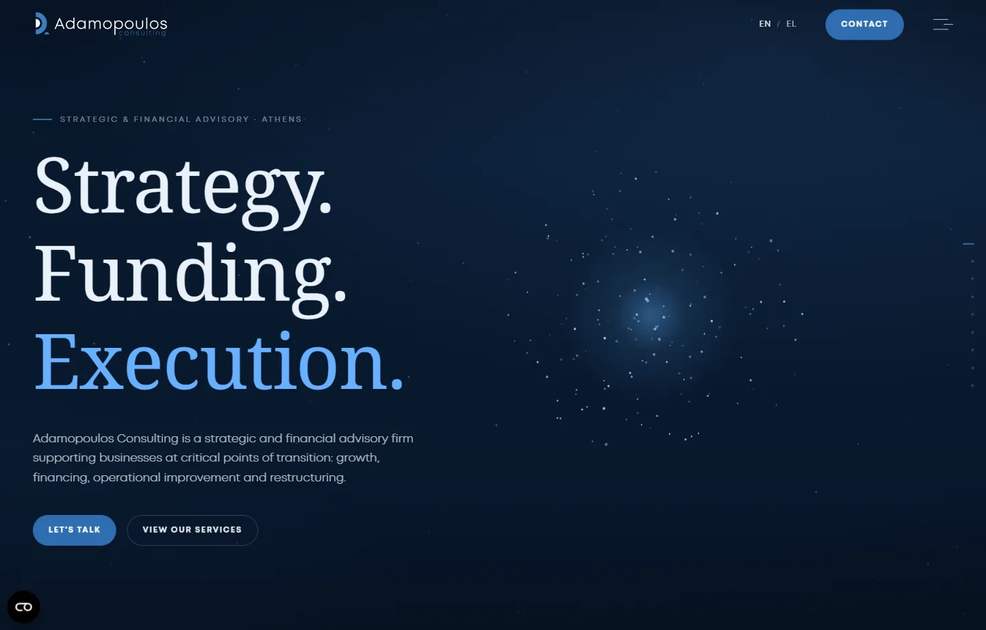 Adamopoulos Consulting homepage on desktop
